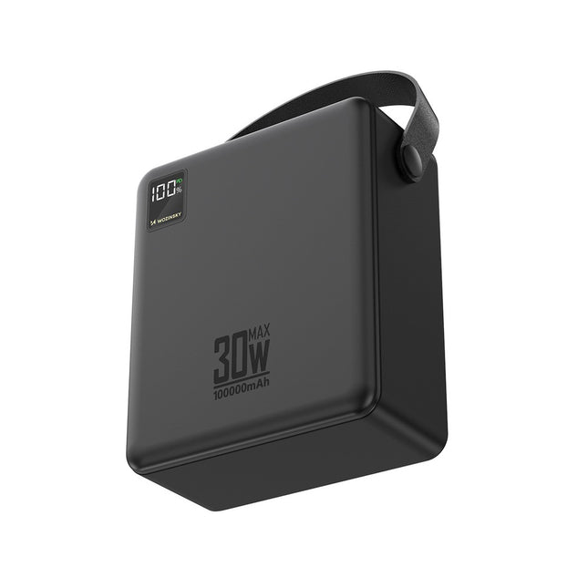 Powerbank 100.000 mAh 30W 4x USB-A en 1x USB-C met zaklamp - Zwart