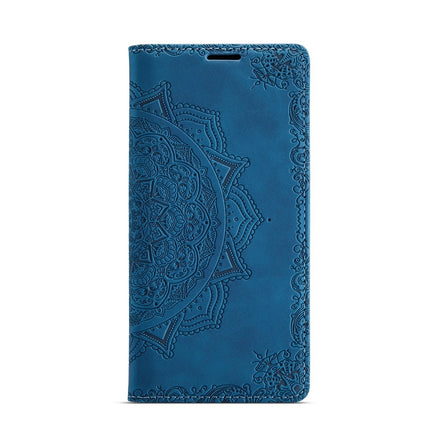 Mandala Design Slim Bookcase - Samsung A54 - Donker Blauw