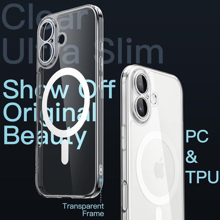 Hoesje voor iPhone 16 Shockproof Transparant Magsafe met cameralens protector