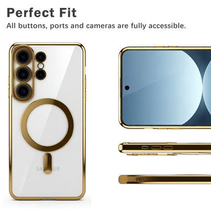 Samsung Galaxy S26 hoesje Clear Magnetic Magsafe Lens Protection Case - Goud