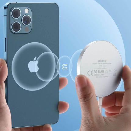 Choetech T517-F Draadloze magnetische MagSafe oplader - Geschikt voor Iphone - Vermogen: 15W - Qi-gecertificeerde Wireless Charger