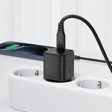 Acefast A117 GaN PD 20W USB-C wandlader oplader - Zwart