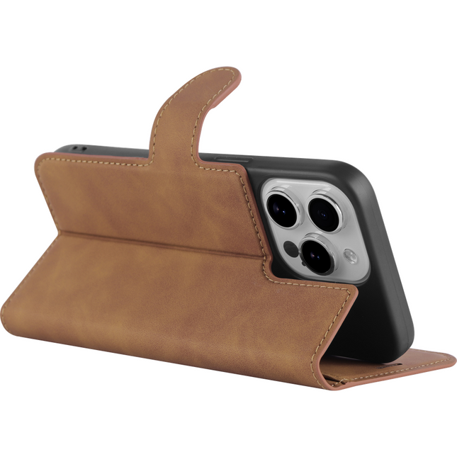 Just in Case PrimeWallet Case - iPhone 15 Pro Max - PU leather Wallet Case - Brown