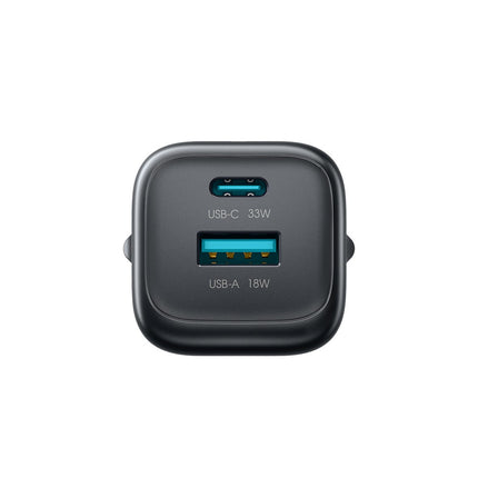 Joyroom JR-TG7 33W USB-A + USB-C wandlader - Zwart