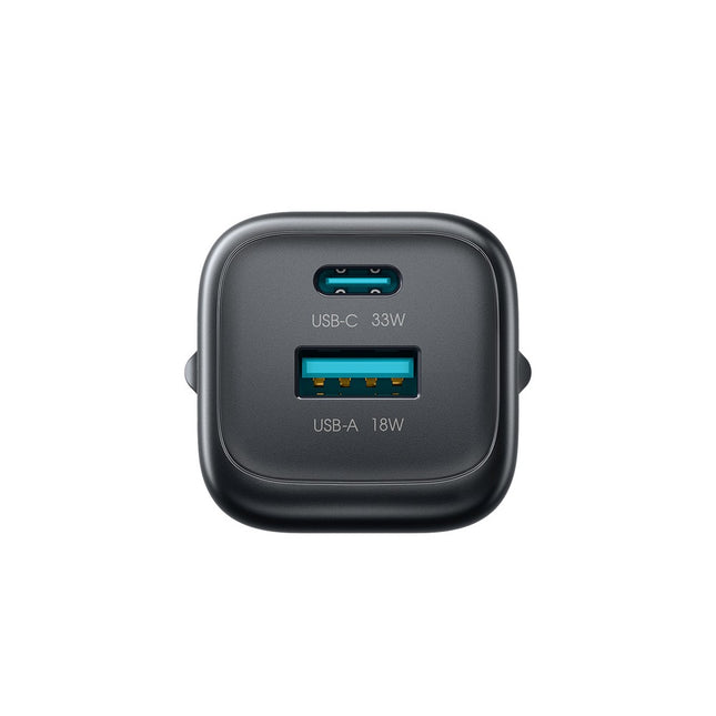 Joyroom JR-TG7 33W USB-A + USB-C wandlader - Zwart