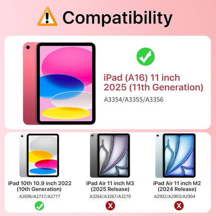 Toetsenbord Hoes Geschikt voor Apple iPad 2025 (A16) 11e Generatie - Zwart - Casemania 11 inch Keyboard Tablet Case met Touchpad - Bluetooth Magnetisch Smart Folio met Stand - Slim Smart Cover met QWERTY Keyboard en Trackpad Muis en Verlichting