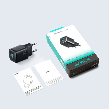 Joyroom JR-TG7 33W USB-A + USB-C wandlader - Zwart