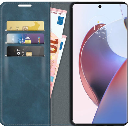 Just in Case Hoesje voor Motorola Edge 30 Ultra – Magnetic Wallet Case – Blauw