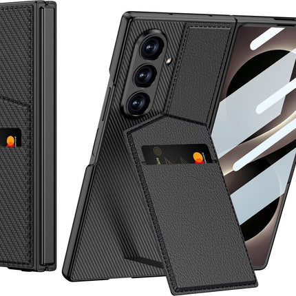 Samsung Z Fold 8 Ultra - Pocket Kickstand Case With Inbuilt Finger Print Glass - Zwart