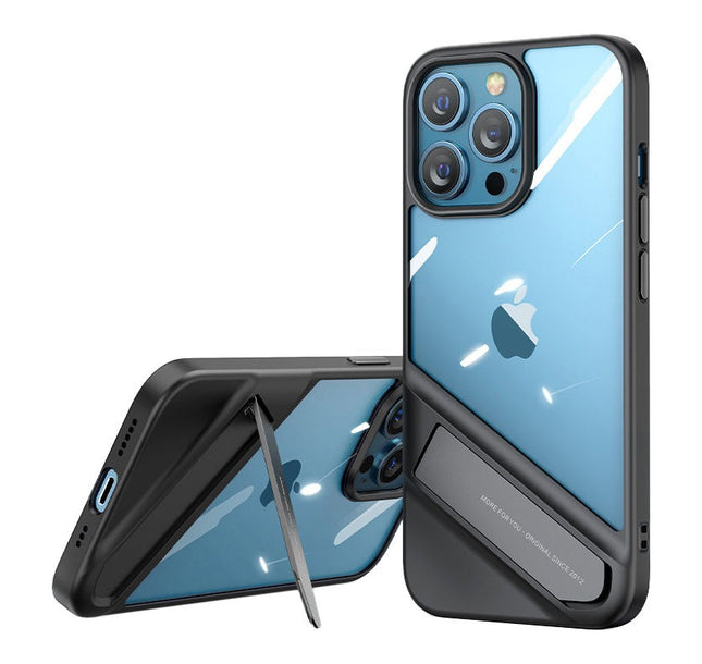Ugreen Fusion Kickstand Case iPhone 14 Pro Hard Cover met Gel Frame en Stand zwart