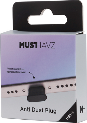 Musthavz stofdicht plug USB-C - 3 stuks - zwart, wit en transparant