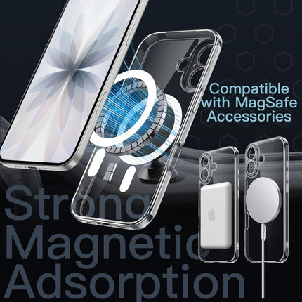 Hoesje voor iPhone 16 Shockproof Transparant Magsafe met cameralens protector