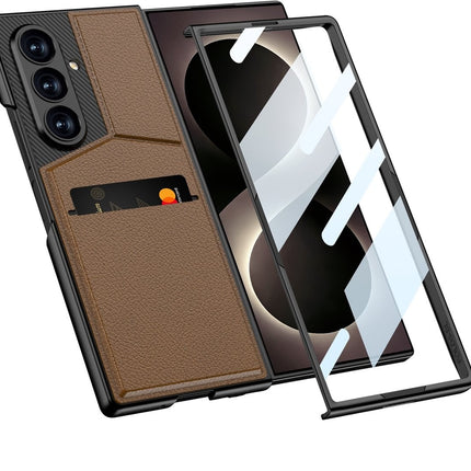 Samsung Z Fold 8 Ultra - Pocket Kickstand Case With Inbuilt Finger Print Glass - Zwart