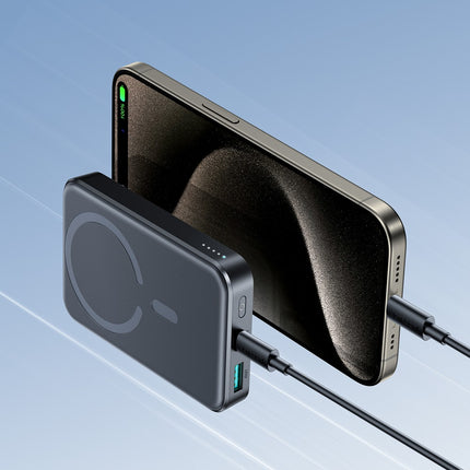 Joyroom JR-W020 20W 10000mAh MagSafe Powerbank + USB-C - USB-C 0,25m kabel - Zwart