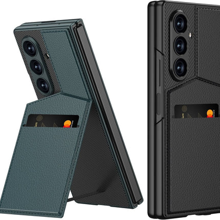 Samsung Z Fold 8 Ultra - Pocket Kickstand Case With Inbuilt Finger Print Glass - Zwart