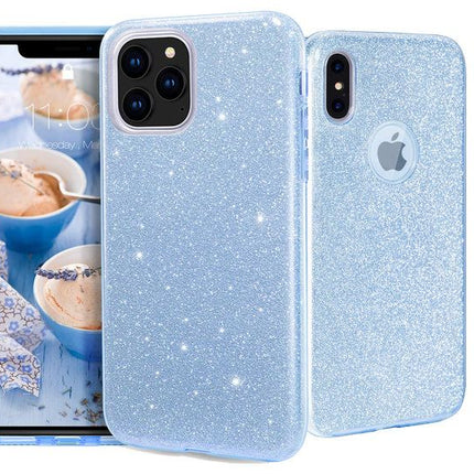 iPhone 11 - Glitter Backcover - Blauw