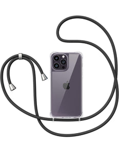 iPhone 15 Plus Hülle Anti Shock Transparent mit Kordel