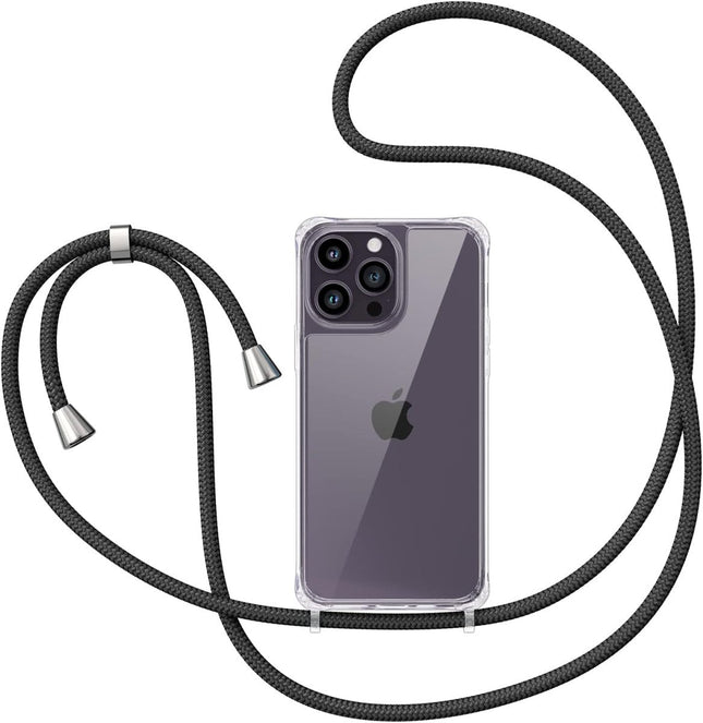 iPhone 15 Pro Hülle Anti Shock Transparent mit Kordel