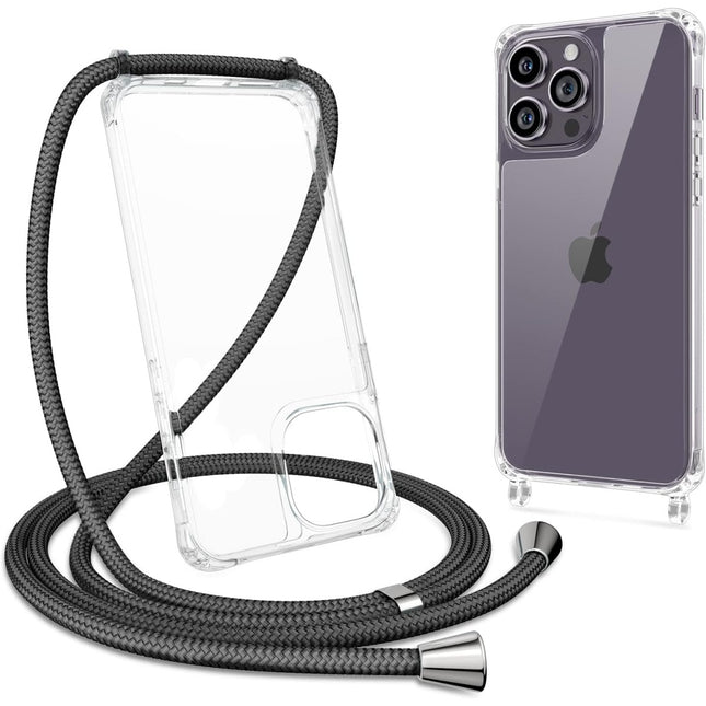 iPhone 15 Pro Max hoesje Anti Shock Transparant met Koord