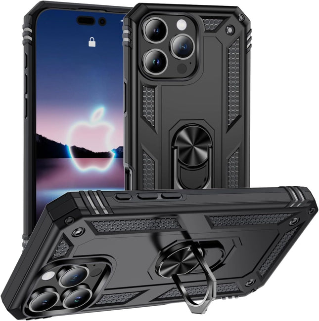 Hoesje voor iPhone 16 Pro Max armor case met ring hardcase