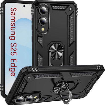 Kickstand Ring Armor - Samsung S25 Edge - Zwart