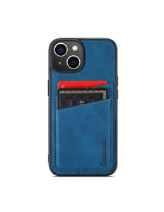 iPhone 14 hoesje blauw met ruimte voor pasjes