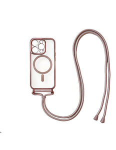 iPhone 14 Pro hoesje Magnetic Magsafe Koord Case roze