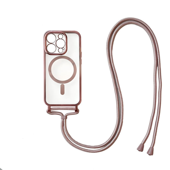 iPhone 14 Pro hoesje Magnetic Magsafe Koord Case roze