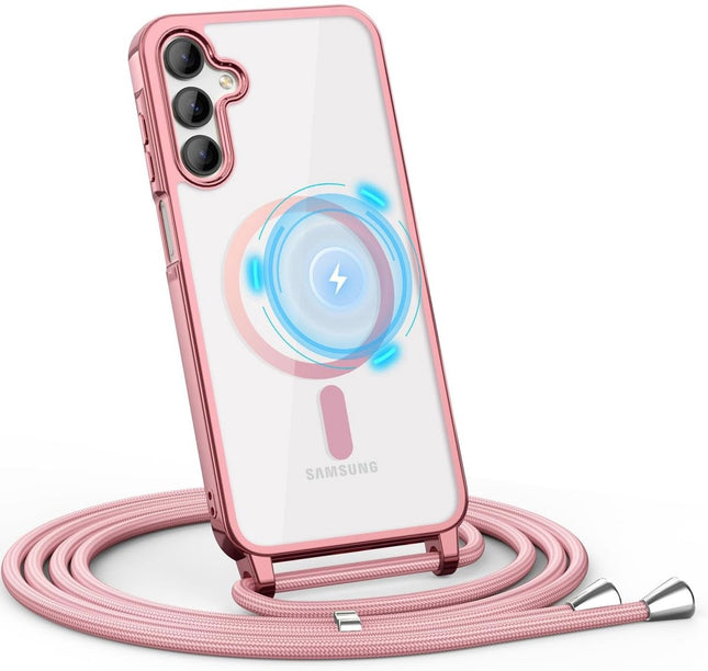 Magnetic Magsafe Koord Case - Samsung S25 Edge - Rosegoud