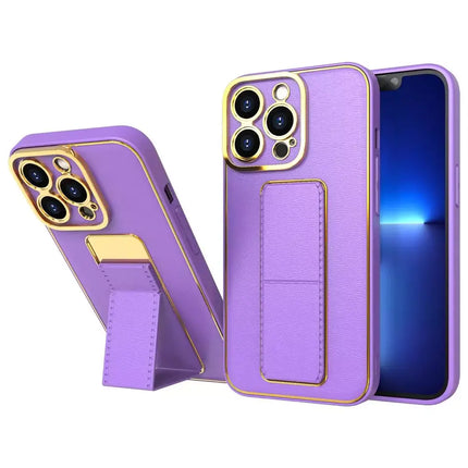 Nieuw - Kickstand - Case hoesje voor iPhone - 13 - met - standaard, - paars