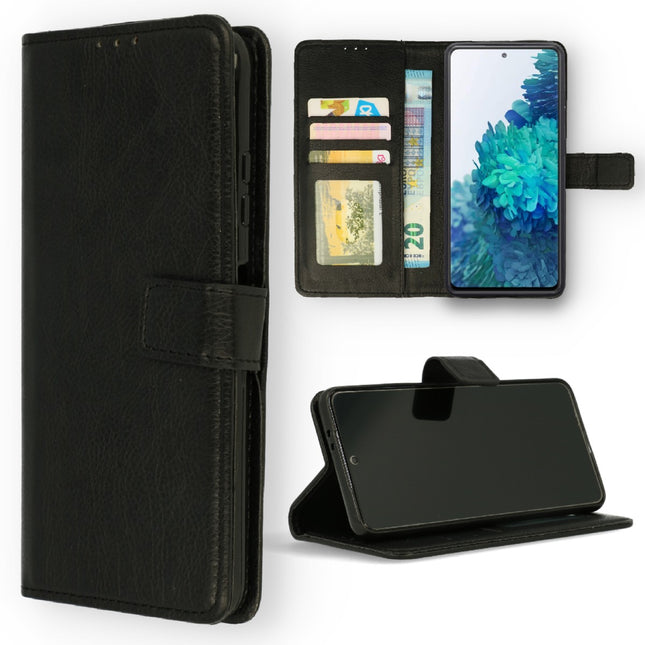 OnePlus Nord CE 3 Lite 5G  hoesje zwart case mapje- Wallet Case Met Ruimte Voor 3 Pasjes