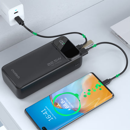 Choetech PD22.5W Dual USB-A+Type-C Powerbank 40000mAh Zwart