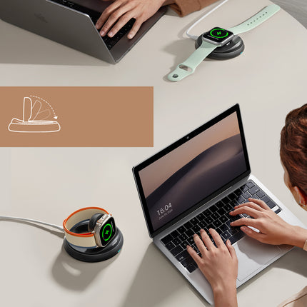 Joyroom JR-W12 opvouwbare inductieve oplader voor Apple Watch - zwart