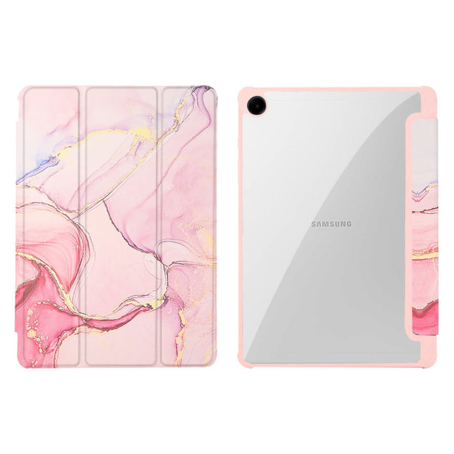 Hoes Printed Silicone Smart Cover iPad 2022 (10.9 inch 10e Generatie) - Marmer Roze