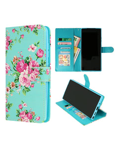 iPhone 14 Pro Max - Bookcase Print - Bloemen Blauw