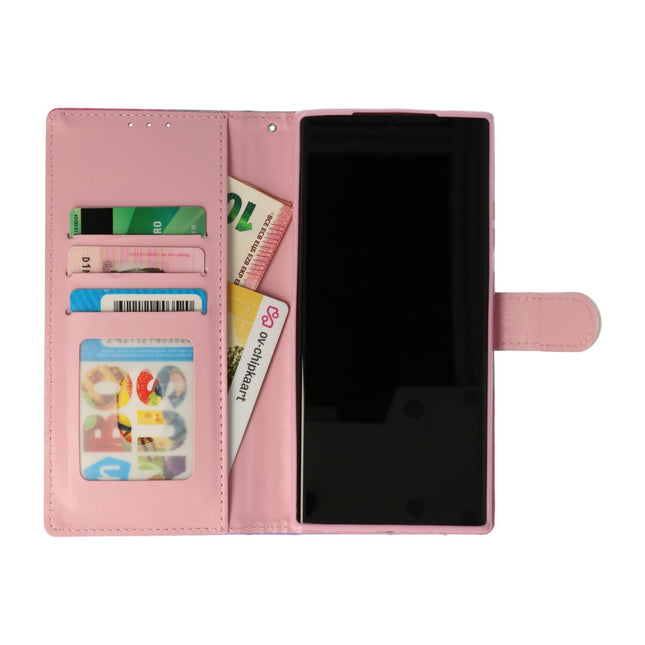 Samsung Galaxy A35 hoesje Bookcase Print - Marmer Paars