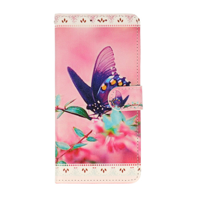 iPhone XR Bookcase – Beschermend Wallet Hoesje met Vlinderprint – Roze