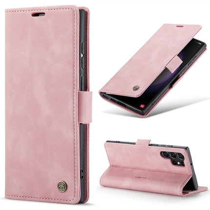 Samsung Galaxy S23 Ultra hoesje Retro Wallet Case - Pink