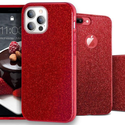 Samsung Galaxy S21 hoesje bling bling glitters rood