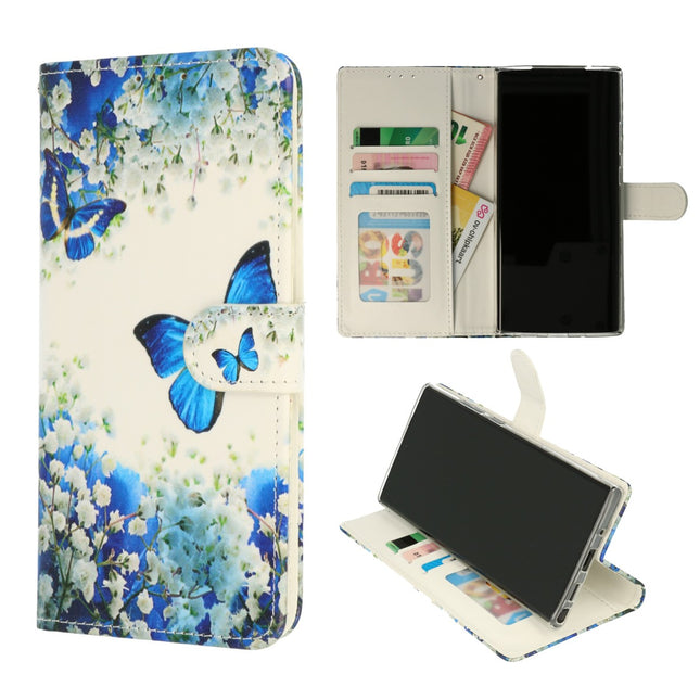 Samsung Galaxy S23 FE Hülle Bookcase mit Platz für Karten Butterfly Blue 