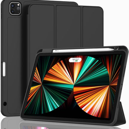 Zwart Hoesje Smart Silicone Bookcase voor de Apple iPad Air 13 inch (2026) M4 / (2025) M3 / (2024) M2