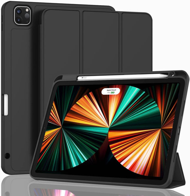 Zwart Hoesje Smart Silicone Bookcase voor de Apple iPad Air 13 inch (2026) M4 / (2025) M3 / (2024) M2