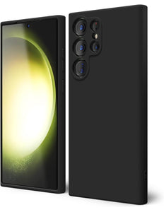 Samsung Galaxy S24 Ultra Hülle Weiches Mikrofaserfutter Schutzhülle schwarz