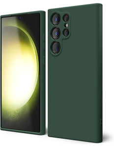 Samsung Galaxy S24 Ultra Hülle Weiches Mikrofaserfutter Schutzhülle grün