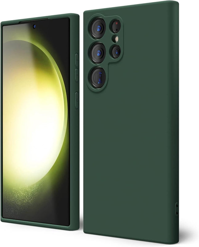 Samsung Galaxy S24 Ultra Hülle Weiches Mikrofaserfutter Schutzhülle grün