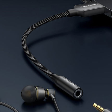 Externe USB-geluidskaart met één poort, Vention Gome 1m (zwart)