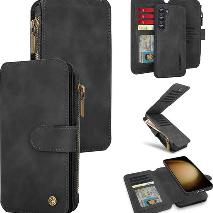 Samsung A54 Hülle Bücherregal Wallet Case Mit Reißverschluss schwarz