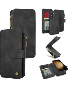 Samsung A54 Hoesje Bookcase Wallet Case Met rits zwart