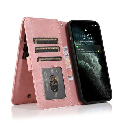 Trendige Brieftaschenhülle mit Reißverschluss – iPhone 7/8/SE 2020/2022 – Pink