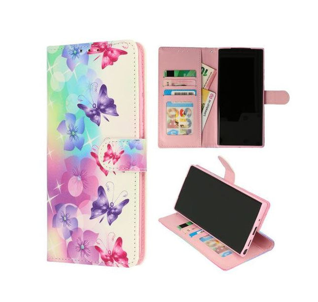 iPhone 15 Pro hoesje boekcase wallet case met ruimte voor pasjes vlinders